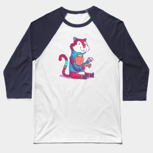 Gamer Cat // Funny Animals Playing Video Games Baseball T-Shirt